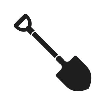 Construction shovel icon in flat style. Spade vector illustration on isolat.. Illustrazione stock