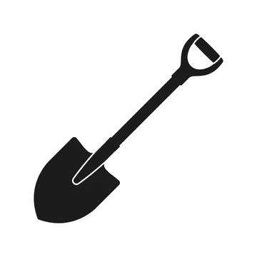 Construction shovel icon in flat style. Spade vector illustration on isolat.. Stock Illustration