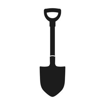 Construction shovel icon in flat style. Spade vector illustration on isolat.. Stock Illustration