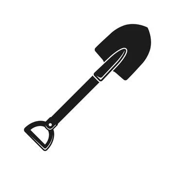 Construction shovel icon in flat style. Spade vector illustration on isolat.. Stock Illustration