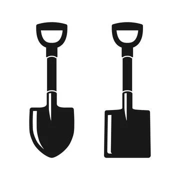 Construction shovel icon in flat style. Spade vector illustration on isolat.. Stock Illustration