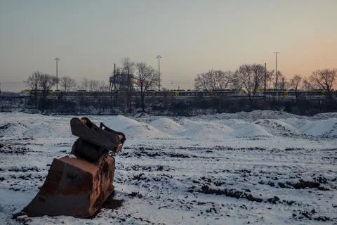 Construction side in Winter Stock Photos