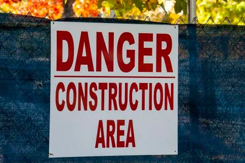 Construction sign with foliage Stock Photos