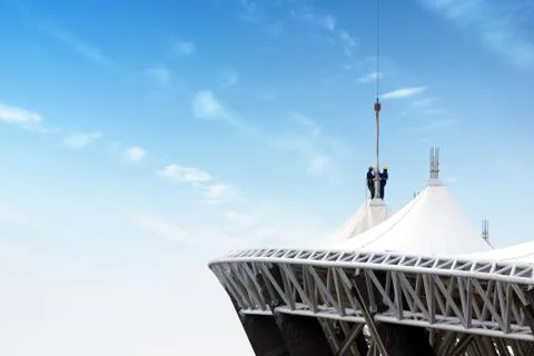 Construction silhouette Stock Photos