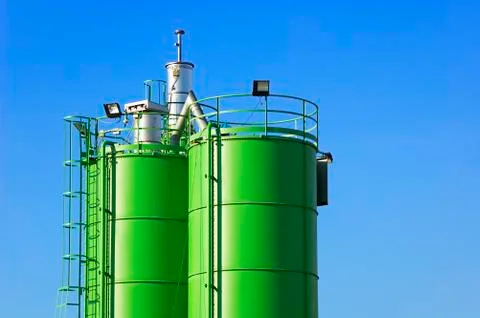 Construction silos Foto stock