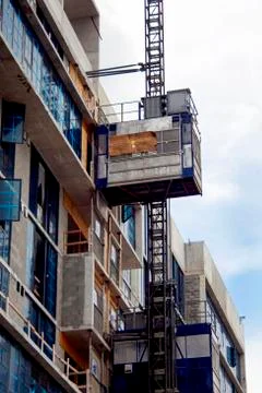 COnstruction Site 2 Elevators Stock Photos