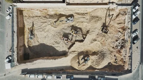 Construction site from above drone video KSA Stock-Footage 309873947