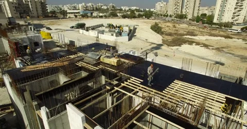 Construction site - aerial  shot Stock Footage 58580445