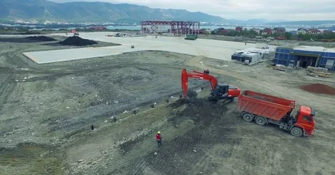 Construction Site Aerial View Stock Footage 76784131