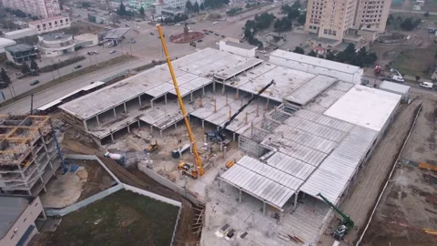 Construction Site Aerial View Stock-Footage 168966608