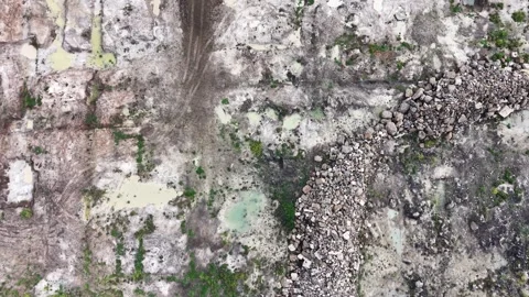 Construction site aerial view showing earthworks progress Video stock 342328218