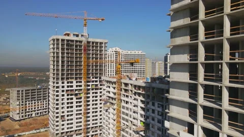 Construction site from the air. Development industry Stock Footage 162887806