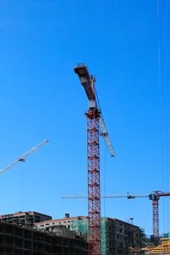 Construction site and cranes Stock-Fotos