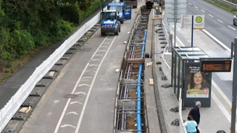Construction site and pipe laying 動画素材 246817942