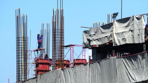 Construction site and worker that working. Stock Photos