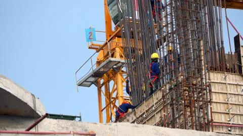 Construction site and worker that working. Stock Photos
