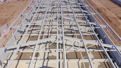 Construction site of the animal raising complex Stock Footage 147936307