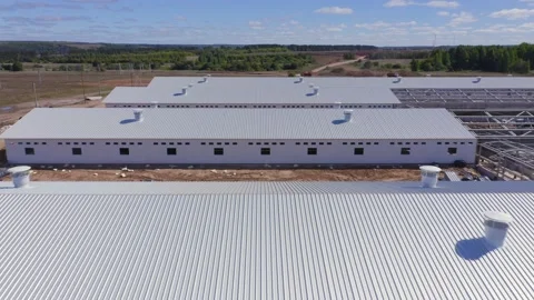 Construction site of the animal raising complex Stock Footage 147936384