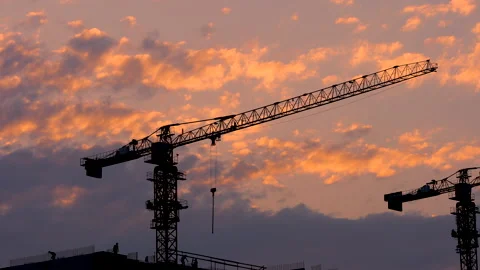 The construction site of an apartment building  Stock Footage 164336629