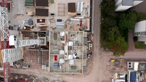 The construction site of the apartment buildings Stock Footage 160748783