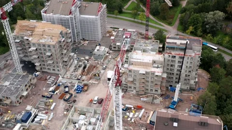 The construction site of the apartment buildings Stock Footage 160748815