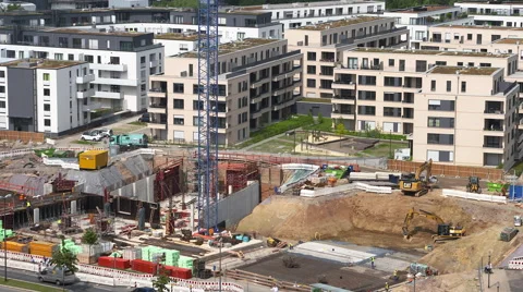 Construction site -  apartment - condominium - 1 Stock Footage 64379212