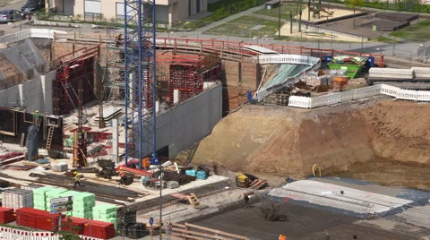 Construction site -  apartment - condominium - 2 Stock Footage 64355781