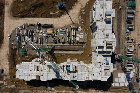 Construction site of an apartment. Stock Photos