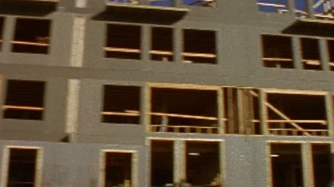 Construction Site Apartments moving camera past Video stock 145616359