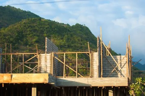 Construction site in bali Stock Photos
