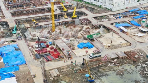 Construction site in Bangkok Stock Footage 66059241