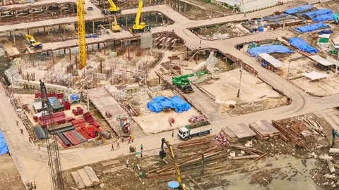 Construction site in Bangkok Stock Footage 75452512