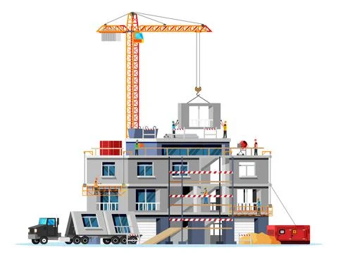 Construction Site Banner. Stock Illustration