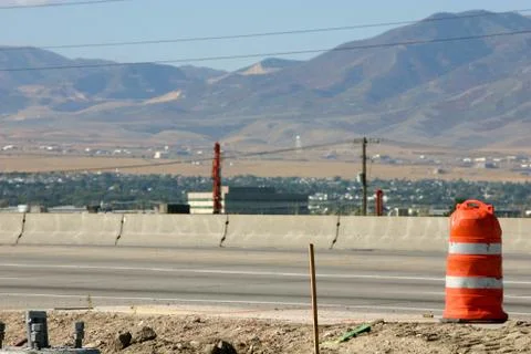 Construction site barrier Stock Photos