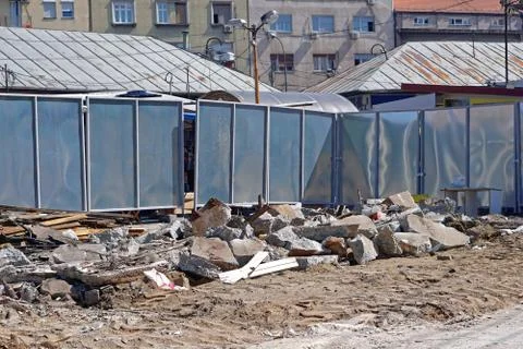 Construction site barrier Stock Photos