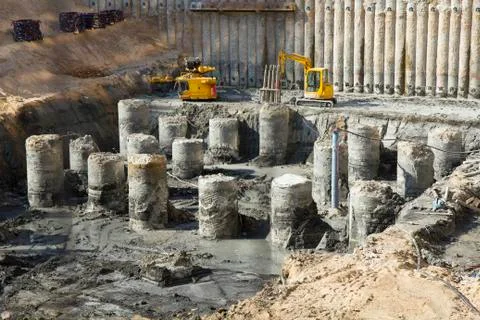 Construction site - base Stock Photos