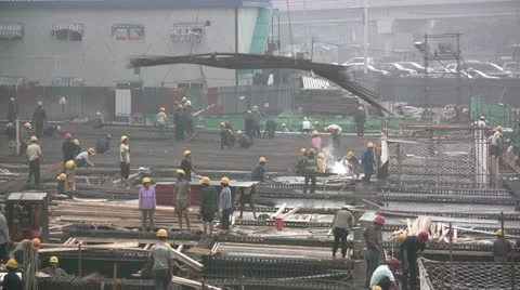 Construction site in Beijing - China Stock Footage 10887377