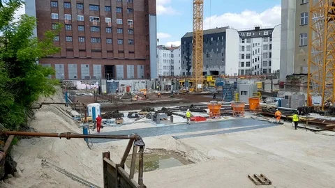 Construction Site in Berlin, Germany Stock Footage 79839704