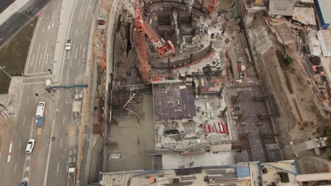 Construction site bird's eye Stock Footage 77100850