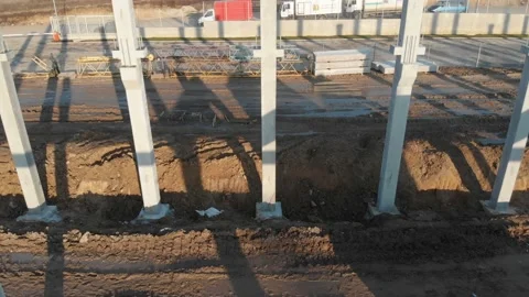Construction site with a bird's eye on the Sunset 库存影片 138078687