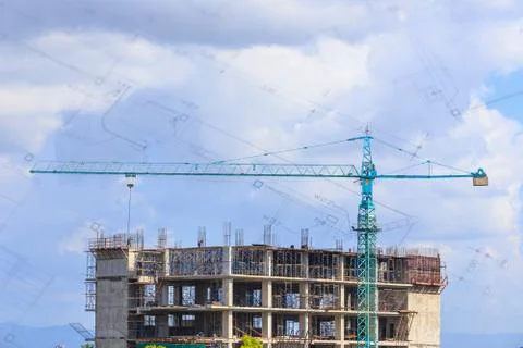 Construction site with blue sky Stock Illustration
