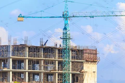 Construction site with blue sky Stock Illustration
