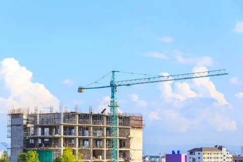 Construction site with blue sky Stock Photos