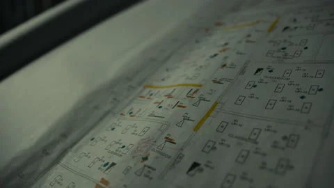 Construction Site: Blueprints closeup Vidéo 224970966
