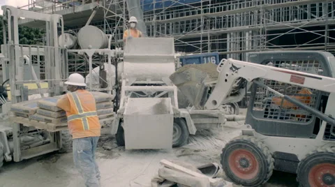 Construction Site Bobcat Loader - Super Slow Motion 240FPS Stock Footage 63371670