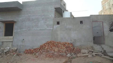 Construction Site with Brick Stack Stock Footage 325089173