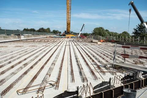 On a construction site of a bridge Foto stock