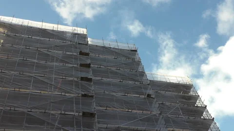 Construction site, bright clouds 库存影片 50453401