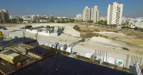 Construction site -  Building - aerial  shot Video stock 58580448
