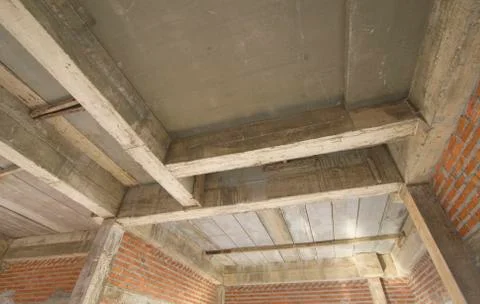 Construction site building with cement material structure Stock Photos